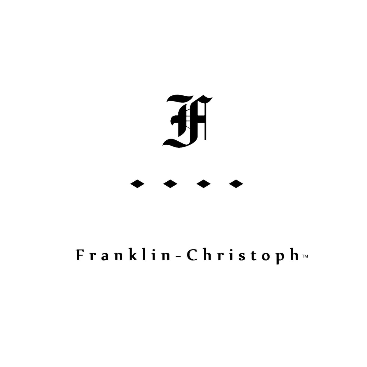 A stylized white F above four white diamonds, with Franklin-Christoph written below on a black background.