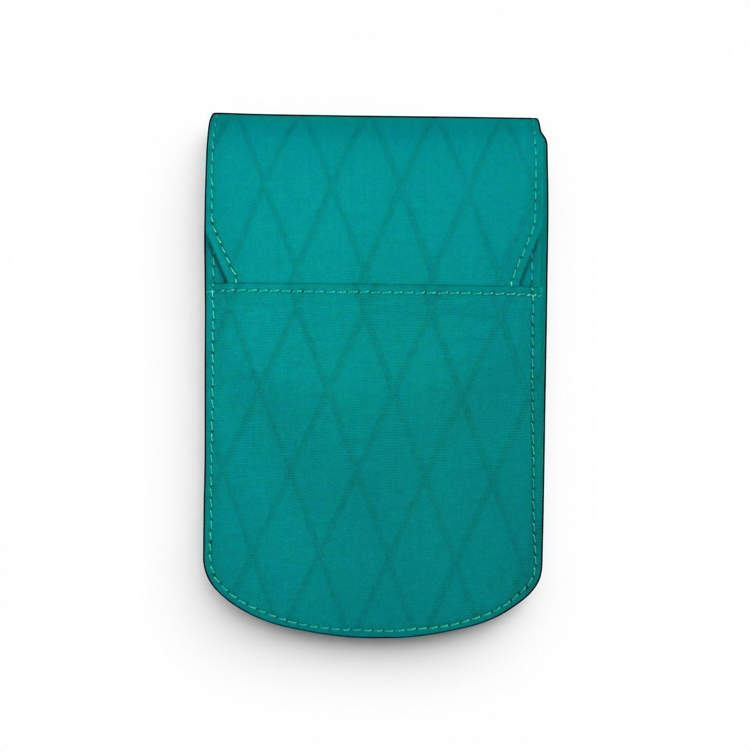 Piper Trading Co. teal X-Pac fabric 4 pen case with diamond pattern stitching and rounded bottom.